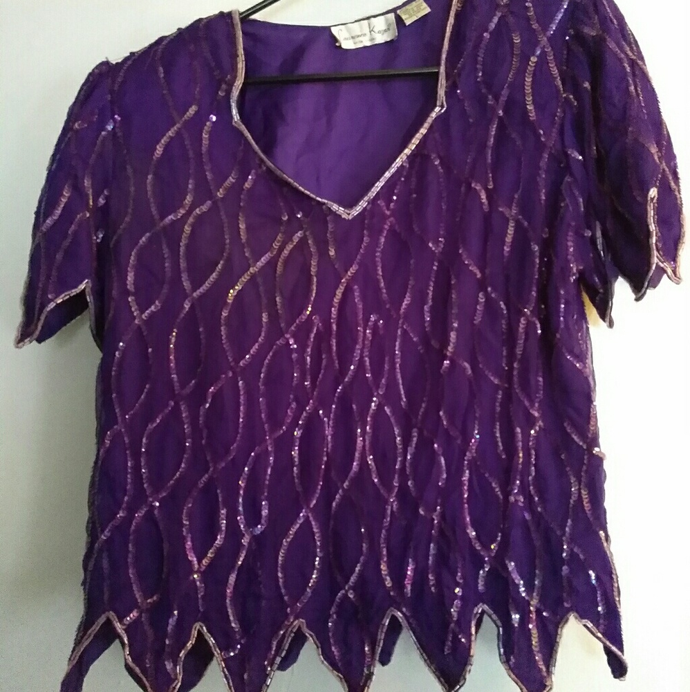 Vintage purple sequin top